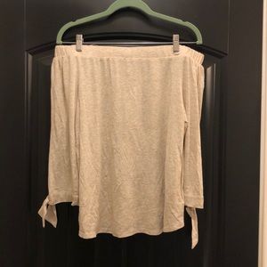 Tan off the shoulder knit top size small